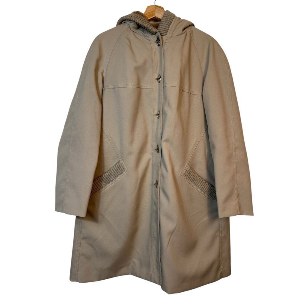 VTG Forecaster of Boston Hooded Overcoat Size 15/16 Faux Fur Lining Minimalist